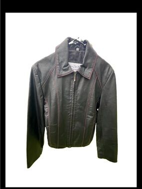 Mitsu New York Milan Paris, Women's Black Leather Jacket, Size Medium